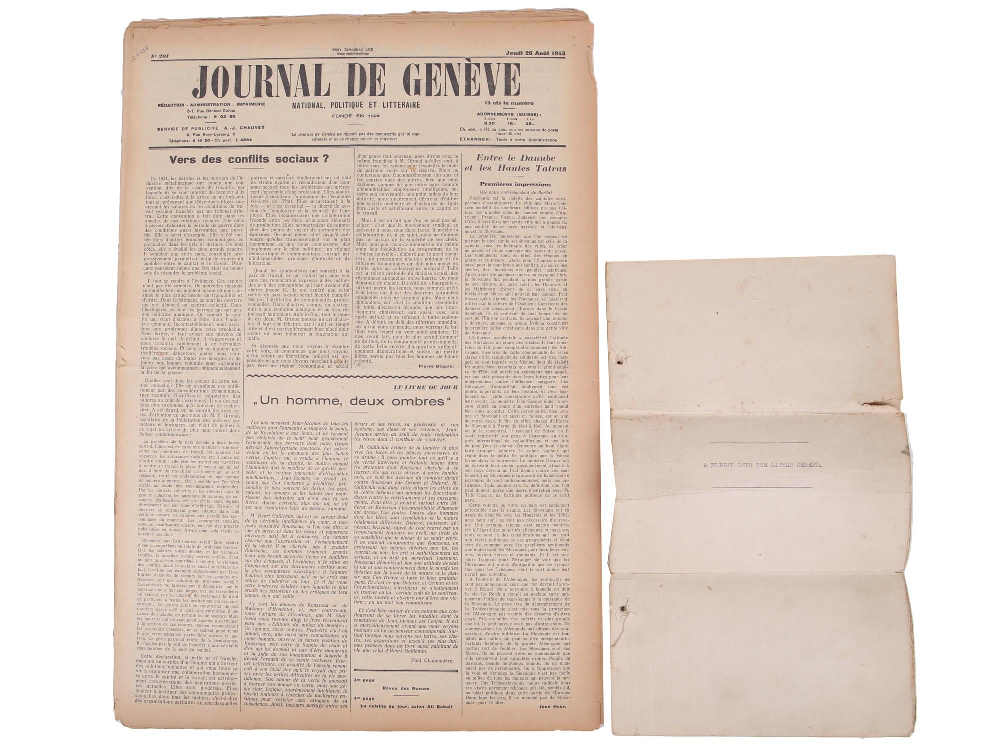 VINTAGE DOCUMENTS, NEWSPAPERS AND MILITARY REPORT PIC-0